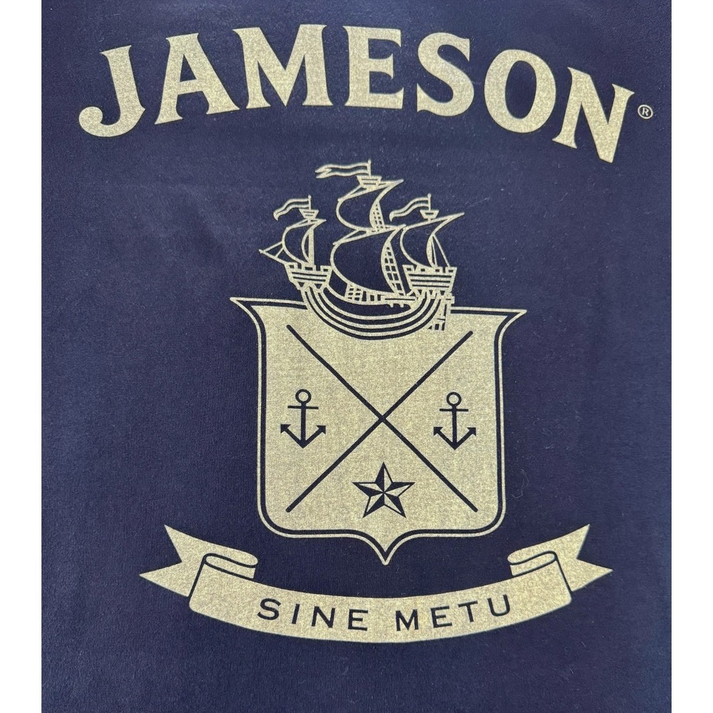 Jameson Irish Whiskey Crest Sine Metu T-Shirt Black Gold Womens Large L - Picture 10 of 12